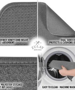 Zulay Kitchen XL 24” x 17” Microfiber Dish Drying Mat - Ultra Absorbent Dish Drying Mats For Kitchen Counter & Table - Dual Sided Dish Mat (Gray) 10 Zulay Kitchen XL 24” x 17” Microfiber Dish Drying Mat - Ultra Absorbent Dish Drying Mats For Kitchen Counter & Table - Dual Sided Dish Mat (Gray) -Kitchen Storage shop unnamed file 273
