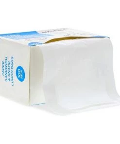 Blue Panda 100 Pack Greaseproof Paper Bakery Bags for Cookies, Bread, and Snacks (White, 8 x 6 x 2 In) -Kitchen Storage shop unnamed file 2734