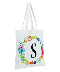 Okuna Outpost 2 Pack Monogrammed Initial Tote Bags, Reusable Grocery Bag for Women, Embroidered, White, 29 in. 38 Okuna Outpost 2 Pack Monogrammed Initial Tote Bags, Reusable Grocery Bag for Women, Embroidered, White, 29 in. -Kitchen Storage shop unnamed file 2745