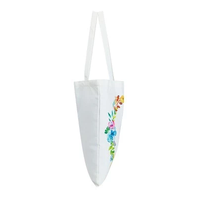 Okuna Outpost 2 Pack Monogrammed Initial Tote Bags, Reusable Grocery Bag for Women, Embroidered, White, 29 in. 8 Okuna Outpost 2 Pack Monogrammed Initial Tote Bags, Reusable Grocery Bag for Women, Embroidered, White, 29 in. - Image 6