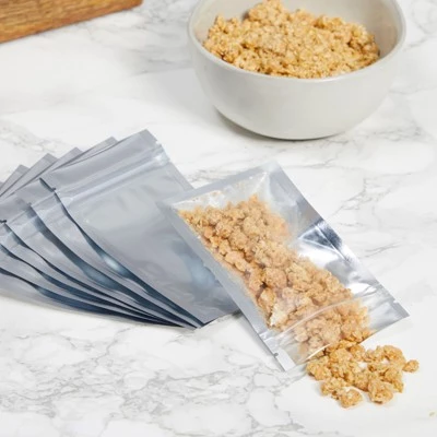 Stockroom Plus 200 Pack Resealable Silver Foil Snack Bags, Smell Proof Pouch (2.8 x 5.4 In) 3 Stockroom Plus 200 Pack Resealable Silver Foil Snack Bags, Smell Proof Pouch (2.8 x 5.4 In)