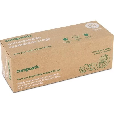 Compostic Compostable Quart Sandwich Bags - 50pk 3 Compostic Compostable Quart Sandwich Bags - 50pk
