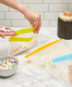 Juvale 21 Pack Reusable Zipper Bags for Organizing, Food Storage, Snacks (3 Sizes)