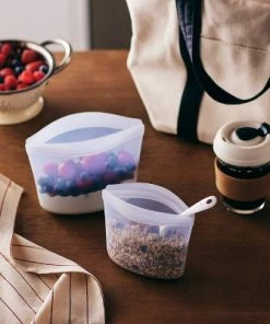 stasher Reusable Food Storage Bag Bundle - Clear - 2 Cups/2pk
