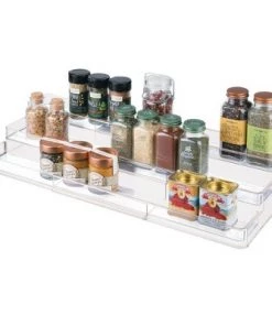 mDesign Large Expandable Spice Rack, Kitchen Storage Organizer