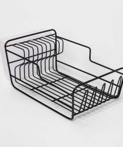 17" x 6.9" x 9.5" Space Saver Dish Rack with Utensil Tray Black - Threshold™