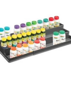 mDesign Large Expandable Vitamin Rack, Bathroom Storage Organizer