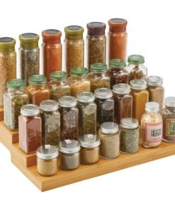 mDesign Bamboo Spice and Food Kitchen Shelf Storage Organizer -Kitchen Storage shop unnamed file 3006