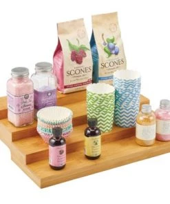 mDesign Bamboo Spice and Food Kitchen Shelf Storage Organizer -Kitchen Storage shop unnamed file 3007