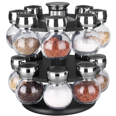Home Basics 16 Piece Revolving Spice Rack, Black 3 Home Basics 16 Piece Revolving Spice Rack, Black