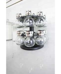 Home Basics 16 Piece Revolving Spice Rack, Black 10 Home Basics 16 Piece Revolving Spice Rack, Black -Kitchen Storage shop unnamed file 3016