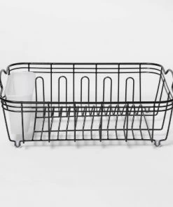14.1" x 6.4" x 17.9" Steel Dish Drainer Black - Threshold™