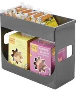 mDesign Spice/Food Kitchen Cabinet Storage Organizer Caddy Rack - Charcoal Gray -Kitchen Storage shop unnamed file 3039