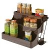 mDesign Plastic 3 Tier Pull Down Spice Rack, Storage Shelf Organizer