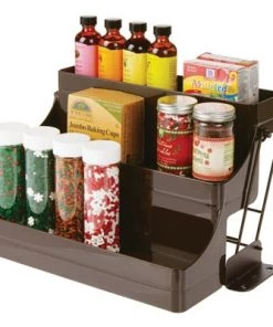 mDesign Plastic 3 Tier Pull Down Spice Rack, Storage Shelf Organizer -Kitchen Storage shop unnamed file 3043