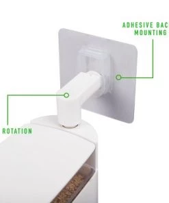 Mind Reader Wall Mounted Four Compartment Rotating Spice Rack Jars with Individual Spoons and Screw-Free Mounting, White -Kitchen Storage shop unnamed file 3061