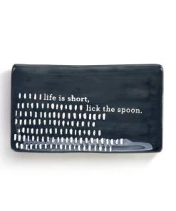 DEMDACO Lick the Spoon Rectangle Spoon Rest Blue