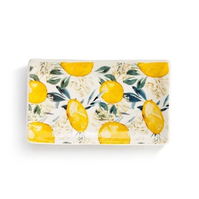 DEMDACO Lemon Print Rectangle Spoon Rest Yellow 3 DEMDACO Lemon Print Rectangle Spoon Rest Yellow
