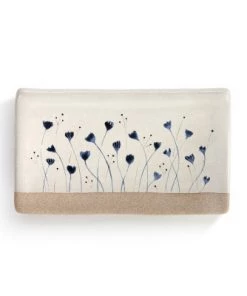 DEMDACO Blue Blossoms Rectangle Spoon Rest