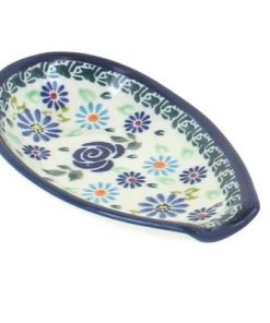 Blue Rose Pottery Blue Rose Polish Pottery 1015 Zaklady Small Spoon Rest