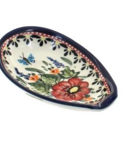 Blue Rose Pottery Blue Rose Polish Pottery 1015 Zaklady Small Spoon Rest -Kitchen Storage shop unnamed file 3087