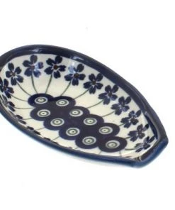 Blue Rose Pottery Blue Rose Polish Pottery 1015 Zaklady Small Spoon Rest -Kitchen Storage shop unnamed file 3088