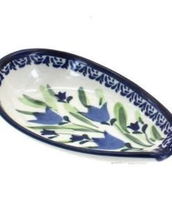 Blue Rose Pottery Blue Rose Polish Pottery 1015 Zaklady Small Spoon Rest -Kitchen Storage shop unnamed file 3090