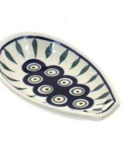 Blue Rose Pottery Blue Rose Polish Pottery 1015 Zaklady Small Spoon Rest -Kitchen Storage shop unnamed file 3092