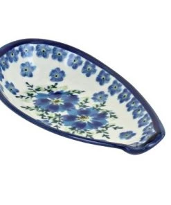 Blue Rose Pottery Blue Rose Polish Pottery 1015 Zaklady Small Spoon Rest -Kitchen Storage shop unnamed file 3093