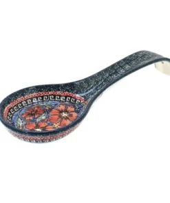 Blue Rose Pottery Blue Rose Polish Pottery 1178 Zaklady Large Spoon Rest -Kitchen Storage shop unnamed file 3113