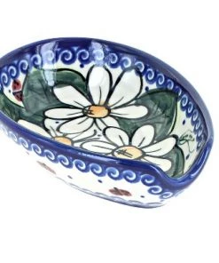 Blue Rose Pottery Blue Rose Polish Pottery Ladybug Small Spoon Rest