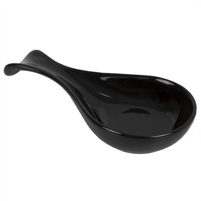 Home Basics Ceramic Spoon Rest, Black 3 Home Basics Ceramic Spoon Rest, Black