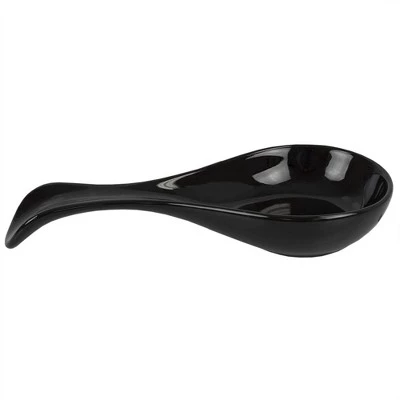Home Basics Ceramic Spoon Rest, Black 4 Home Basics Ceramic Spoon Rest, Black - Image 2