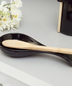 Home Basics Ceramic Spoon Rest, Black 12 Home Basics Ceramic Spoon Rest, Black -Kitchen Storage shop unnamed file 3126