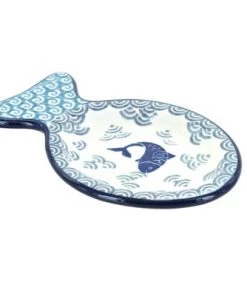 Blue Rose Pottery Blue Rose Polish Pottery Summer Fun Fish Spoon Rest