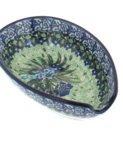 Blue Rose Pottery Blue Rose Polish Pottery Sapphire Fields Small Spoon Rest