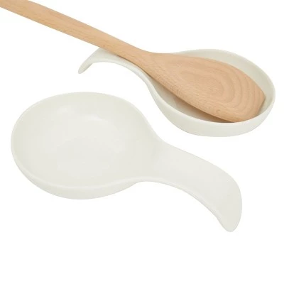 Juvale 2 Pack Farmhouse Ceramic Spoon Rest Holder for Kitchen Stove Top, 4.75 x 8 in 5 Juvale 2 Pack Farmhouse Ceramic Spoon Rest Holder for Kitchen Stove Top, 4.75 x 8 in - Image 3