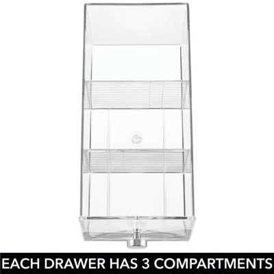 mDesign Plastic Kitchen Storage Tea Organizer, 3 Drawers - Clear 4 mDesign Plastic Kitchen Storage Tea Organizer, 3 Drawers - Clear - Image 3