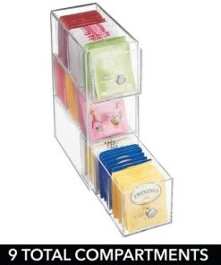mDesign Plastic Kitchen Storage Tea Organizer, 3 Drawers - Clear 11 mDesign Plastic Kitchen Storage Tea Organizer, 3 Drawers - Clear -Kitchen Storage shop unnamed file 3188