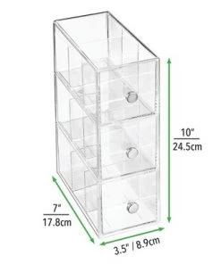 mDesign Plastic Kitchen Storage Tea Organizer, 3 Drawers - Clear 13 mDesign Plastic Kitchen Storage Tea Organizer, 3 Drawers - Clear -Kitchen Storage shop unnamed file 3190