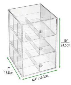 mDesign Plastic Kitchen Storage Tea Organizer, 3 Drawers -18 Sections -Kitchen Storage shop unnamed file 3202