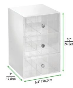 mDesign Plastic Kitchen Storage Tea Organizer, 3 Drawers -18 Sections -Kitchen Storage shop unnamed file 3203