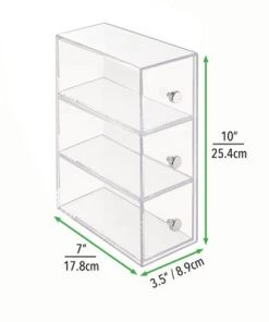 mDesign Plastic Kitchen Storage Tea Organizer, Flips, 3 Drawers -Kitchen Storage shop unnamed file 3228