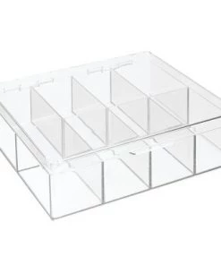 mDesign Tea Storage Organizer Box - 8 Divided Sections, with Lid -Kitchen Storage shop unnamed file 3238