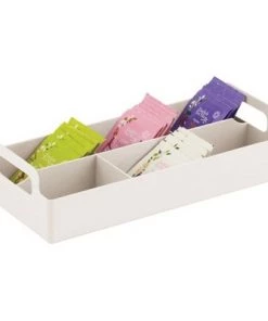 mDesign Compact Plastic Tea Storage Organizer Caddy Tote