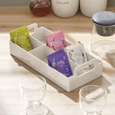 mDesign Compact Plastic Tea Storage Organizer Caddy Tote 4 mDesign Compact Plastic Tea Storage Organizer Caddy Tote - Image 2