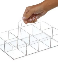 mDesign Compact Plastic Tea Storage Organizer Caddy Tote - 8 Sections - Clear -Kitchen Storage shop unnamed file 3254