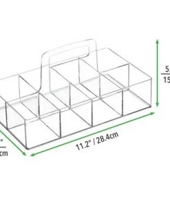 mDesign Compact Plastic Tea Storage Organizer Caddy Tote - 8 Sections - Clear -Kitchen Storage shop unnamed file 3256