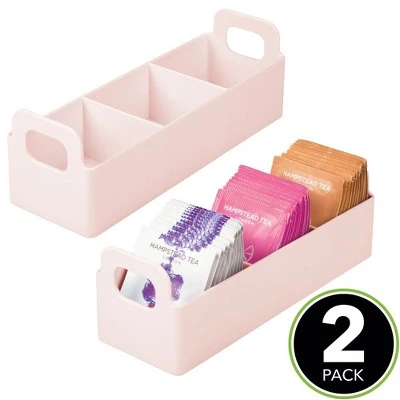 mDesign Plastic Kitchen Tea Bag Organizer Storage Caddy Holder - 2 Pack 4 mDesign Plastic Kitchen Tea Bag Organizer Storage Caddy Holder - 2 Pack - Image 2
