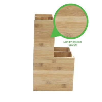 Mind Reader 4-Section Bamboo Storage Organizer 6 Mind Reader 4-Section Bamboo Storage Organizer - Image 4